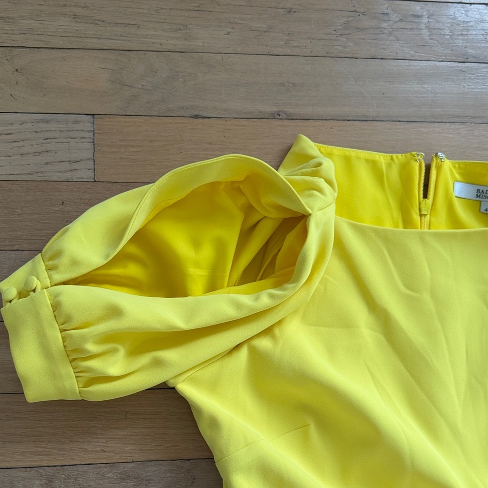 Badgley Mischka Asymmetrical Yellow Dress - Picture 4 of 5